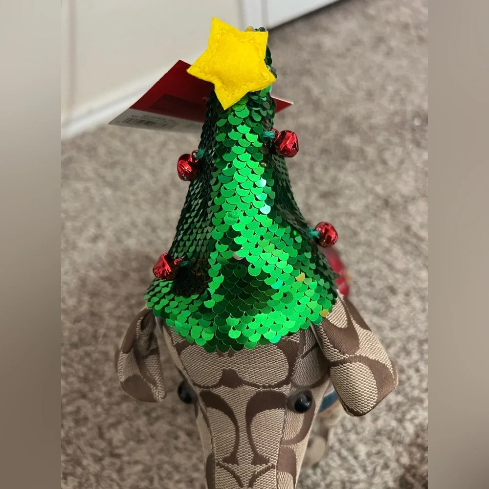 NWT Festive Green Sequin Christmas Tree Dog Hat